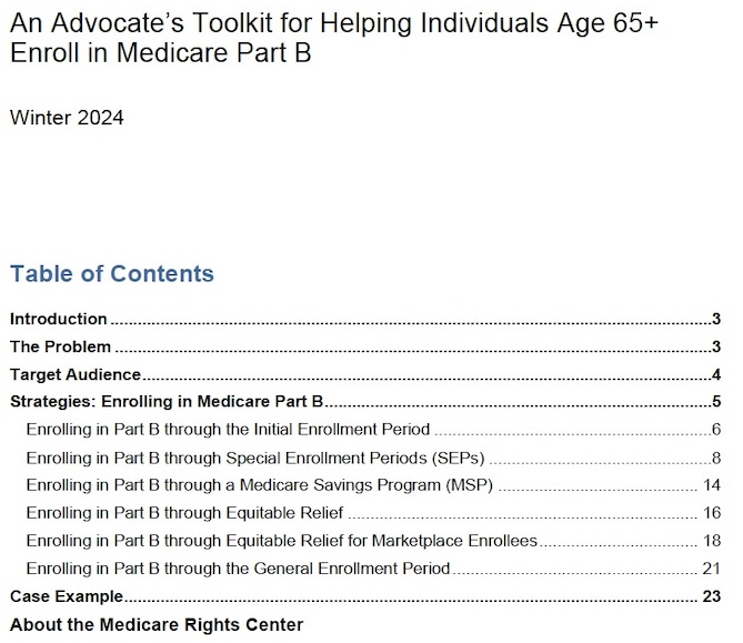 may river medicare advocate toolkit for helping individuals age 65+ enroll in medicare part b