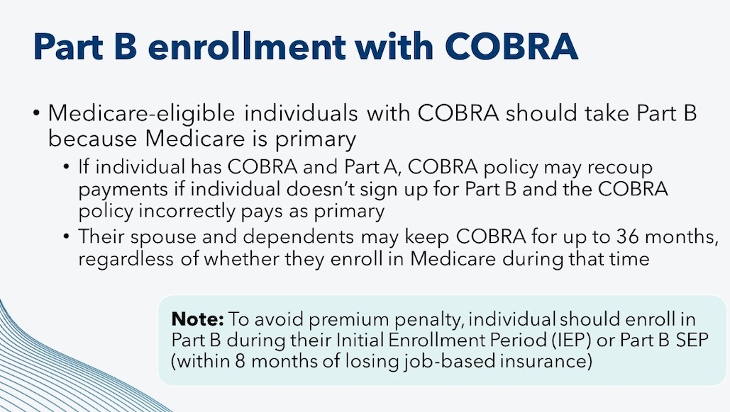 part b enrollment with cobra